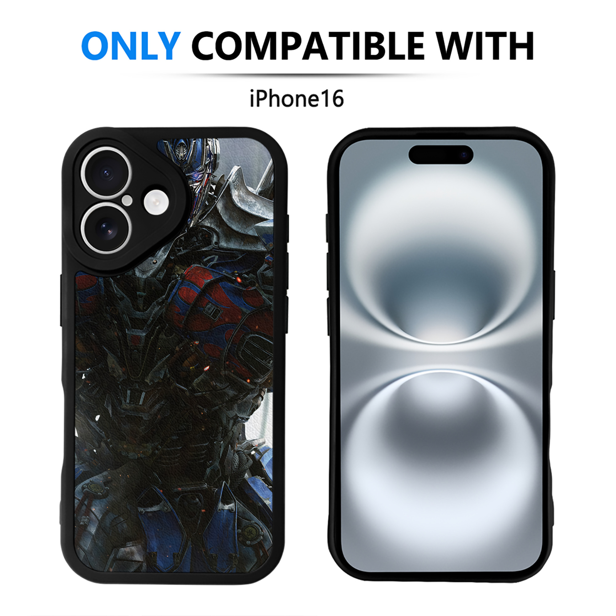 （画像用） Transformers トランスフォーマー 【iPhone 16シリーズ対応】シリコンスマホケース（レザー調） 材質：シリコン